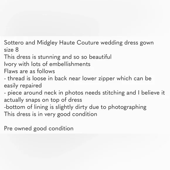 Sottero and Midgley Haute Couture wedding dress gown size 8 Ivory - Picture 15 of 15